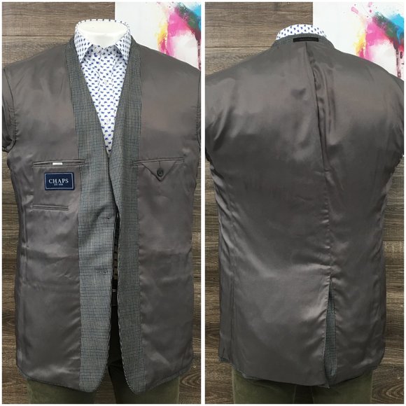 New Chaps Mens Blazer Sport Coat Casual 2‎ Button Jacket Size 42L Wool Silk Suit - Picture 7 of 13